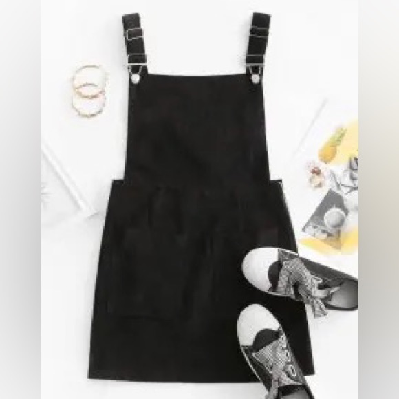 Side Zip Corduroy Overall Dress - Picture 2 of 9